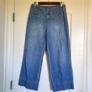 Chicos Cropped Wide Leg Jeans